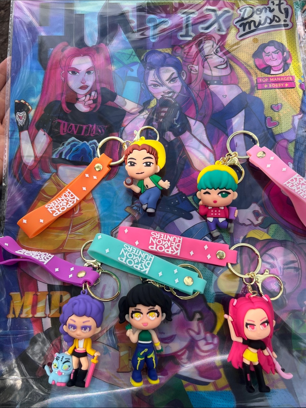 Cute Cartoon Kids Keychain Set - Multicolor Character Bag Charms